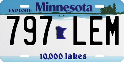 MN license plate 797LEM