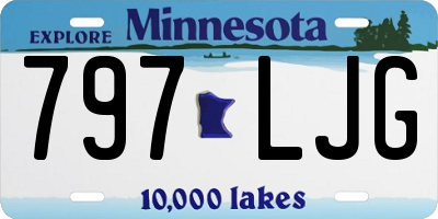 MN license plate 797LJG
