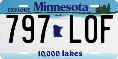 MN license plate 797LOF