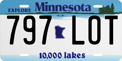 MN license plate 797LOT