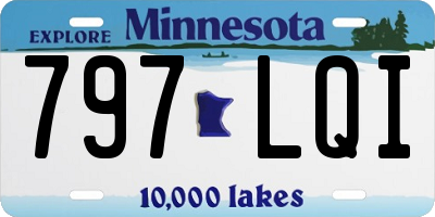MN license plate 797LQI