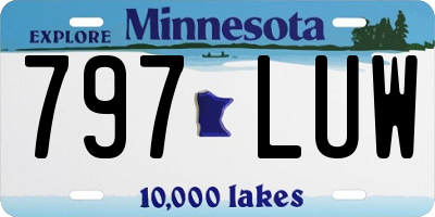 MN license plate 797LUW