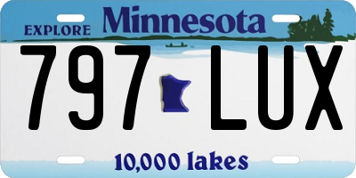 MN license plate 797LUX