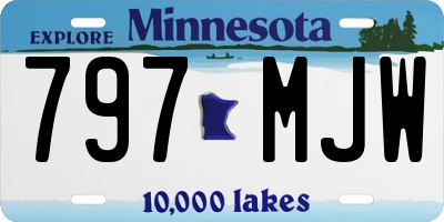 MN license plate 797MJW