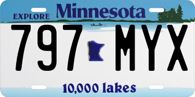MN license plate 797MYX