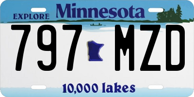 MN license plate 797MZD