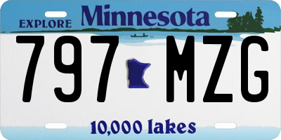 MN license plate 797MZG