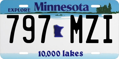 MN license plate 797MZI