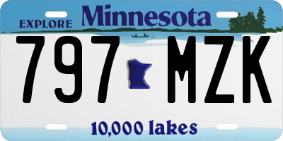 MN license plate 797MZK