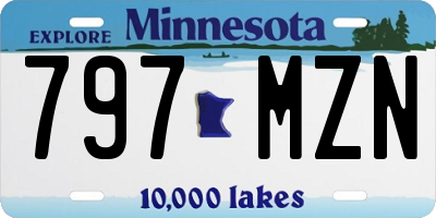MN license plate 797MZN