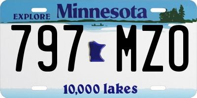 MN license plate 797MZO