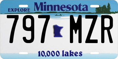 MN license plate 797MZR