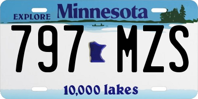 MN license plate 797MZS