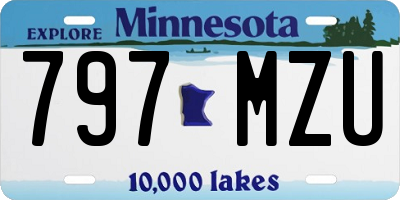 MN license plate 797MZU