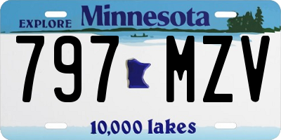 MN license plate 797MZV