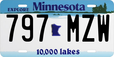 MN license plate 797MZW