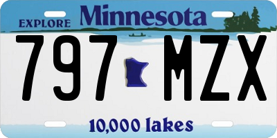 MN license plate 797MZX