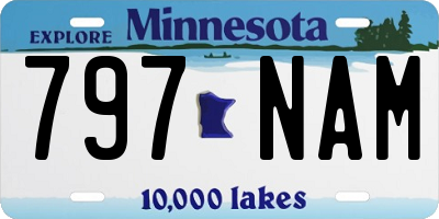MN license plate 797NAM