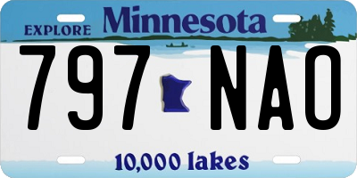 MN license plate 797NAO