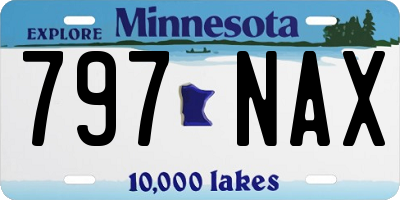 MN license plate 797NAX