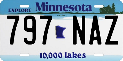 MN license plate 797NAZ