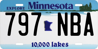 MN license plate 797NBA