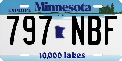 MN license plate 797NBF