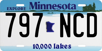 MN license plate 797NCD
