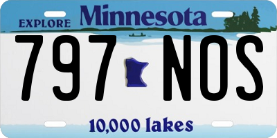 MN license plate 797NOS