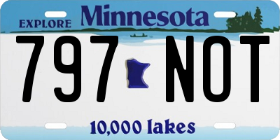 MN license plate 797NOT