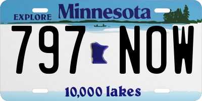 MN license plate 797NOW