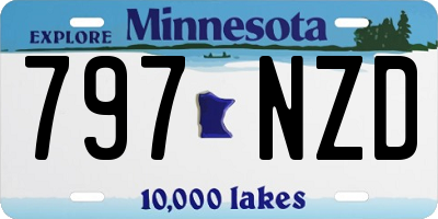 MN license plate 797NZD