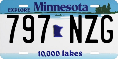 MN license plate 797NZG