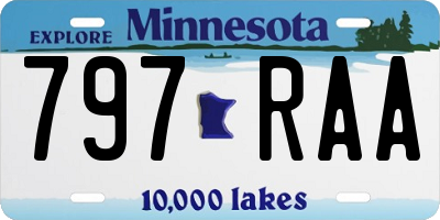 MN license plate 797RAA