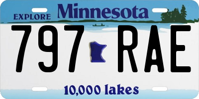MN license plate 797RAE