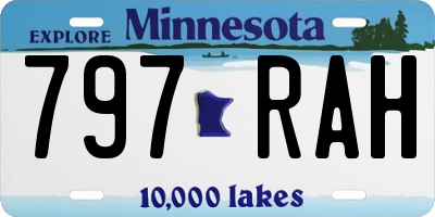MN license plate 797RAH