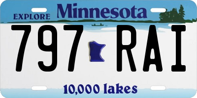MN license plate 797RAI