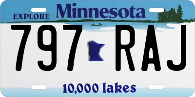 MN license plate 797RAJ