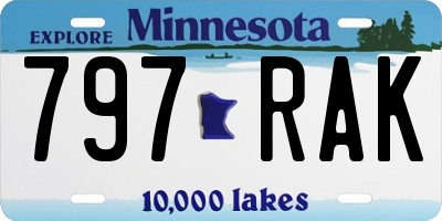 MN license plate 797RAK