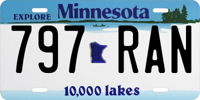 MN license plate 797RAN