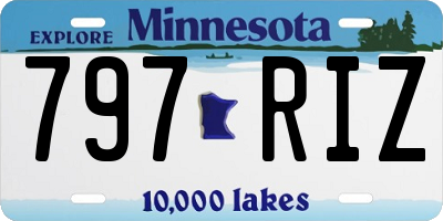 MN license plate 797RIZ
