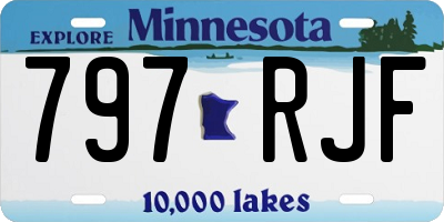 MN license plate 797RJF