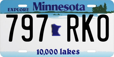 MN license plate 797RKO