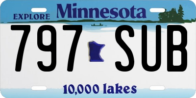 MN license plate 797SUB
