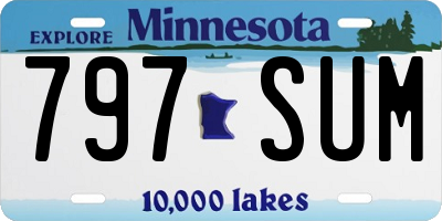 MN license plate 797SUM