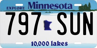 MN license plate 797SUN