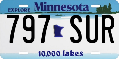MN license plate 797SUR