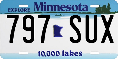 MN license plate 797SUX