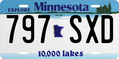 MN license plate 797SXD