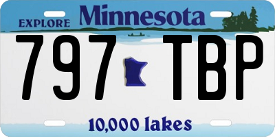 MN license plate 797TBP